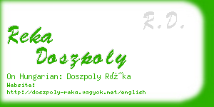 reka doszpoly business card
